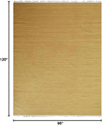 Rugsotic Carpets Hand Woven Flat Weave Kilim Wool 8'x10' Area Rug Solid Gold D00111