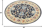 Unique Loom Sialk Hill Collection Area Rug - Washington (4' 1" Round Navy Blue/Cream)