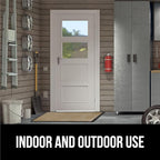 GORILLA GRIP 100% Waterproof All-Season WeatherMax Doormat US Designed Natural Rubber, Stain and Fade Resistant, Low Profile Indoor Outdoor Door Mats, Easy Clean Patio Mat, 17x29, Beige Diamond