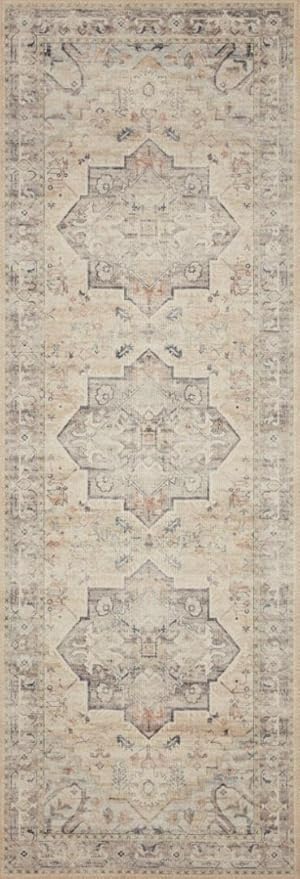 Loloi Hathaway Collection HTH-07 Multi/Ivory 5'-0" x 7'-6", .25" Thick Area Rug, Soft, Durable, Printed, Modern, Low Pile, Non-Shedding, Easy Clean, Living Room Rug