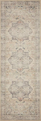 Loloi Hathaway Collection HTH-07 Multi/Ivory 2'-6" x 7'-6", .25" Thick Runner Rug, Soft, Durable, Printed, Modern, Low Pile, Non-Shedding, Easy Clean, Living Room Rug