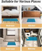AMOAMI Upgraded Waffle Bath Mat, Super Absorbent Non Slip Bath Mats for Bathroom Floor, Machine Washable Bathroom Rugs with Tassels, Rubber Backed Bathroom Mats, Ultra Soft, 18" x 30", Teal