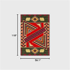 Vintage Boho Area Rugs Multicolor Ethnic Style Geometric Splicing Carpets Bedroom Living Room Kitchen Floor Mats Indoor Outdoor Non-Shedding Runner Rug Home Décor Carpet 5' X 10'