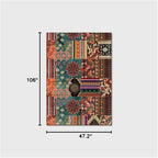 Vintage Boho Area Rugs Multicolor Ethnic Style Geometric Splicing Carpets Bedroom Living Room Kitchen Floor Mats Indoor Outdoor Non-Shedding Runner Rug Home Décor Carpet 4' X 9'