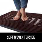 GORILLA GRIP 100% Waterproof All-Season WeatherMax Doormat 35x23, US Designed Natural Rubber, Stain and Fade Resistant, Low Profile Indoor Outdoor Door Mats, Easy Clean Patio Mat, Espresso Home Paw