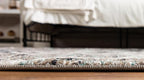 Rugs.com Lattice Frieze Collection Rug – 3' Square Blue Multi Medium Rug Perfect for Living Rooms, Kitchens, Entryways