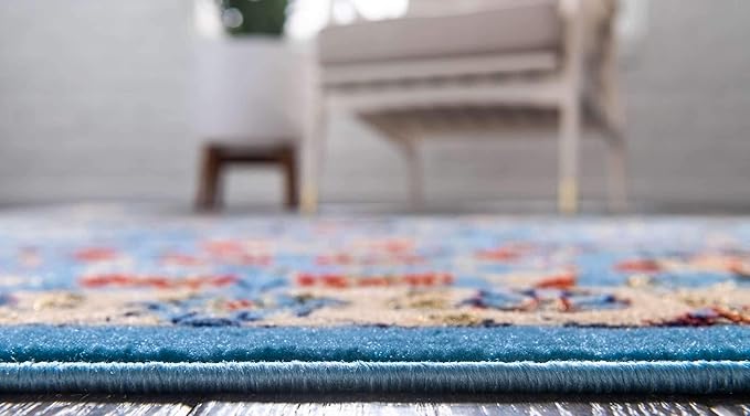 Unique Loom Espahan Collection Area Rug - Cape Cod (4' 1" x 6' 1" Rectangle, Blue/ Black)