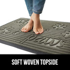 GORILLA GRIP 100% Waterproof All-Season WeatherMax Doormat US Designed Natural Rubber, Stain and Fade Resistant, Low Profile Indoor Outdoor Door Mats, Easy Clean Patio Mat, 17x29, Stone Paws
