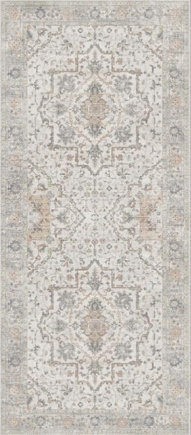 GENIMO Runner Rug 2'6"x8 Machine Washable Non Slip Vintage Hallway Runner Rug, Low Pile Lightweight Rugs for Indoor Entryway, Hallway, Kitchen and Corridor