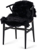 Sheepskin Long Hair 2x3 ft | Bedside Rugs for bedrooms, Sofa, Chair or The Dining Table | Each Sheepskin Rug is Unique and Created by Nature | Small Fluffy Rug in Color Black
