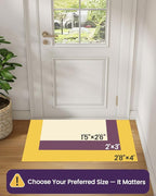 DEXI Front Entryway Door Mat Non Slip 17x30, Washable Entry Way Mats Inside Entrance Low Profile, Welcome Doormat Dirt Trapper for House Floor Home Porter Hall Backdoor Area, Light Taupe