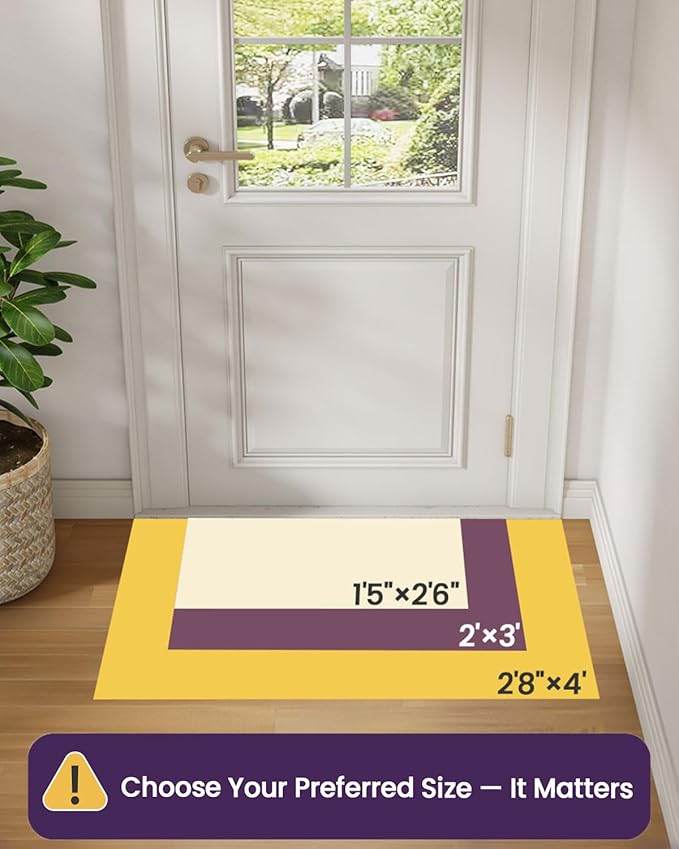 DEXI Front Entryway Door Mat Non Slip 17x30, Washable Entry Way Mats Inside Entrance Low Profile, Welcome Doormat Dirt Trapper for House Floor Home Porter Hall Backdoor Area, Light Taupe