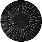Sn Alef Home Round Designer Rug for Living Room | Handcrafted Black & White Boho Floor Carpet | Modern Ethnic Circular Mat for Home Décor & Meditation Space (Black_7x7)