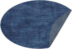Hand Knotted Loom Wool ECO-Friendly Area Rugs - 6'x6', Round, Blue Color, Solid Plain Design, High Pile Thick Handmade Anti Skid Area Rugs for Living Room, Bed Room (L00111)