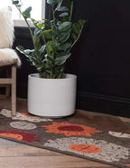 Unique Loom Outdoor Modern Collection Area Rug - Chicago (2' x 8' Runner Brown/Orange)