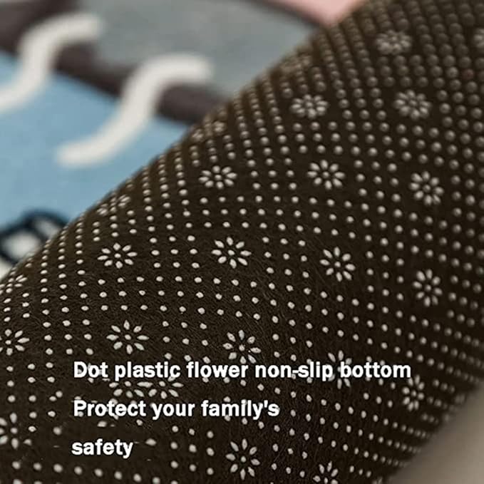 Cartoon Animal Pattern Area Rug Cute Cat Luxury Floral Decor for Carpet Farmhouse Bedroom Living Room Rugs Bathroom Kitchen Runner Mat Indoor Outdoor Non Slip Doormat 5' X 9'
