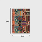 Vintage Boho Area Rugs Multicolor Ethnic Style Geometric Splicing Carpets Bedroom Living Room Kitchen Floor Mats Indoor Outdoor Non-Shedding Runner Rug Home Décor Carpet 5' X 7'