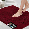 GORILLA GRIP Bath Rug Mat 36x24, Soft Absorbent Chenille, Quick Dry Microfiber Mats, Rubber Backing Washable Shower Floor Rugs, Bathmat Runner, US Designed Bathroom Home Decor Accessories Burgundy