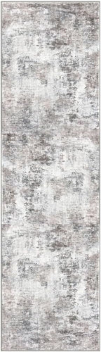 Modern Abstract Runner Rug for Bedroom 2x7, Beige Grey Washable Kitchen Runner, Non-Slip Soft Thin Faux Wool Mat for Entryway, Hallway, Laundry Room Indoor