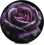 Washable Non-Slip Round Rug Purple Rose Pattern, Perfect for Home Decor Indoor/Outdoor Use, Ideal for Living Room, Bedroom, Dorm Room, Office, and Dining Room.