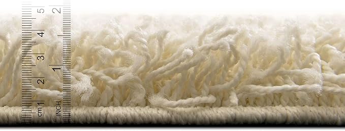 Unique Loom Solid Shag Collection Area Rug (7' 10" x 10' Rectangle, Pure Ivory)