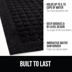 GORILLA GRIP Front Door Mat, 35x23 Black, Indoor Outdoor Ultra Absorbent HydroAbsorb Doormat, Absorbs Up to 1.7 Cups of Water, Stain and Fade Resistant, Rubber Backing Doormats, Captures Dirt, 2 Pack