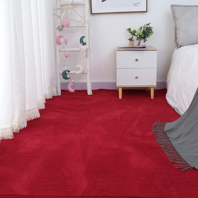 Soft Cashmere Area Rug Luxury Bedside Carpet Bedroom Living Room Mats Solid Color Children's Room Rugs Runner Carpets Indoor Mats Home Décor White Gray Red 2' X 7'