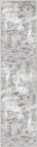 Modern Abstract Hallway Runner Rug, Beige Grey 2x8 Runner Rug, Washable Kitchen Runner Non-Slip Soft Thin Print Faux Wool Carpet for Entryway Bedroom Laundry Room Indoor