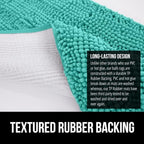 GORILLA GRIP Bath Rug Mat 60x24, Thick Soft Absorbent Chenille, Quick Dry Microfiber Mats, Rubber Backing Machine Washable Shower Floor Rugs, Bathmat Runner, Bathroom Home Decor Accessories, Turquoise