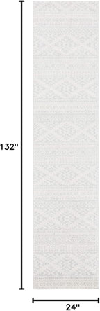 SAFAVIEH Tulum Collection Runner Rug - 2' x 11', Ivory & Light Grey, Moroccan Boho Tribal Design, Non-Shedding & Easy to Clean, Ideal for Living Room, Hallway, Foyer, Entryway, Bedroom (TUL272G)