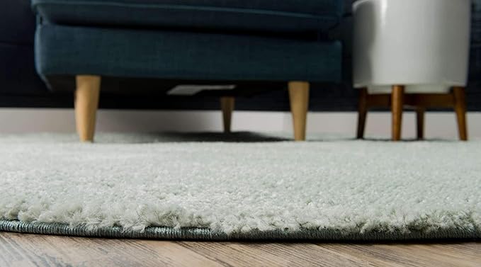 Unique Loom Solo Collection Area Rug - Calabasas (6' 1" Round, Light Blue)