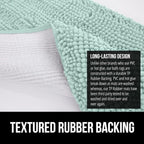 GORILLA GRIP Bath Rug Mat 44x26, Soft Absorbent Chenille, Quick Dry Microfiber Mats, Rubber Backing Washable Shower Floor Rugs, Bathmat Runner, US Designed Bathroom Home Decor Accessories Seablue
