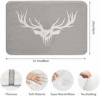 Deer Head Silhouette Bathroom Mat Rugs Microfiber Faux Cashmere Thick Plush Bath Mat Non-Slip Water Absorbent Bath Carpet for Bathtub Bathroom Floor Tub 20 x 30 Inch