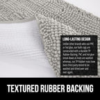 GORILLA GRIP Bath Rug Mat 70x24, Soft Absorbent Chenille, Quick Dry Microfiber Mats, Rubber Backing Washable Shower Floor Rugs, Bathmat Runner, US Designed Bathroom Home Decor Accessories Light Gray