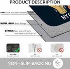 New York City Bath Rugs for Bathroom New York Theme on Black Background Durable Flannel Bath Rug Clearance Mats for Forlaundry Room and Kitchen Decor Carpt Washable 20 X 32 Inch Mat