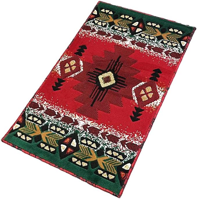 YHSF South West Native American Area Rug C318 - Easy Clean, Thick, Soft, Durable Native Tribal American Indian Inspired Rug for Bedroom/Living Room and More - Red, 2 Feet x 3 Feet 4 Inches