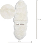 Real Sheepskin Rug 2x6 ft | Sheepskin Rugs for Living Room and Sofa | Bedside Rugs for Bedrooms | Large Fluffy Rug is Breathable & Heat-regulating in Color White
