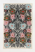 Bold Floral Hand-Tufted Wool Rug 2.5x10 Ft (Runner) – Vintage-Style Area Carpet with Modern Botanical Pattern for Living Room, Bedroom, Nursery, Cottagecore Décor, Soft Wool Pile, Cotton Backing