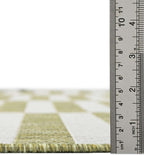 Unique Loom Outdoor Striped Collection Area Rug - Striped (7' 10" Round Green/Ivory)