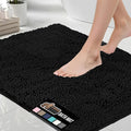 GORILLA GRIP Bath Rug Mat 54x24, Thick Soft Absorbent Chenille, Quick Dry Microfiber Mats, Rubber Backing Washable Shower Floor Rugs, Bathmat Runner, US Designed Bathroom Home Decor Accessories Black