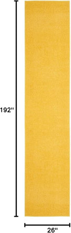 Nourison Home Nourison Essentials Yellow 2'2" x 16' Area Rug - Easy Clean, Non Shedding, Bed Room, Living Room, Dining Room, Kitchen (16' Runner)