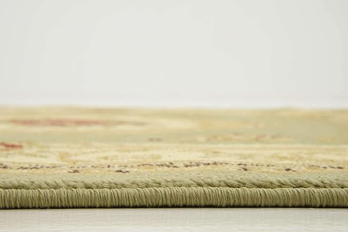 Unique Loom Versailles Collection Traditional Classic Floral Motif Area Rug (4' 0 x 4' 0 Square, Green/ Ivory)