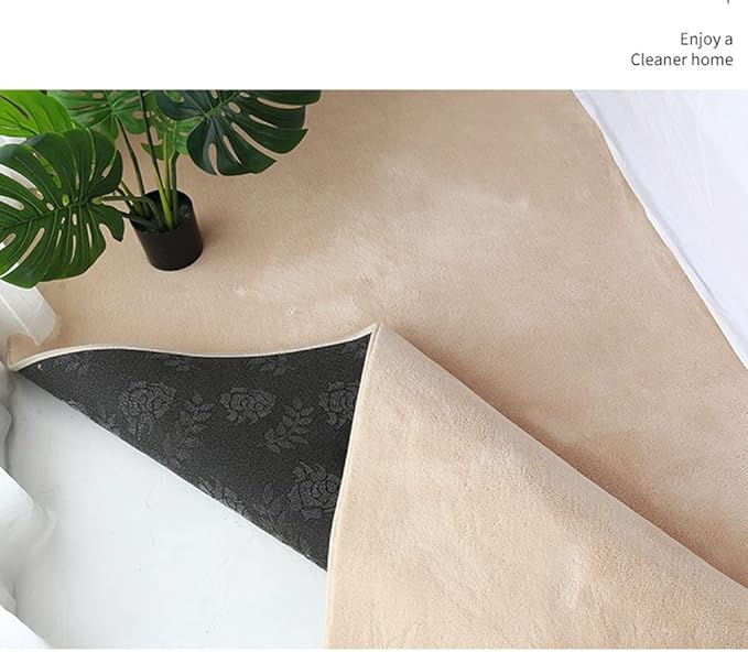 Soft Cashmere Area Rug Luxury Bedside Carpet Bedroom Living Room Mats Solid Color Children's Room Rugs Runner Carpets Indoor Mats Home Décor White Gray Red 5.2' X 7.5'