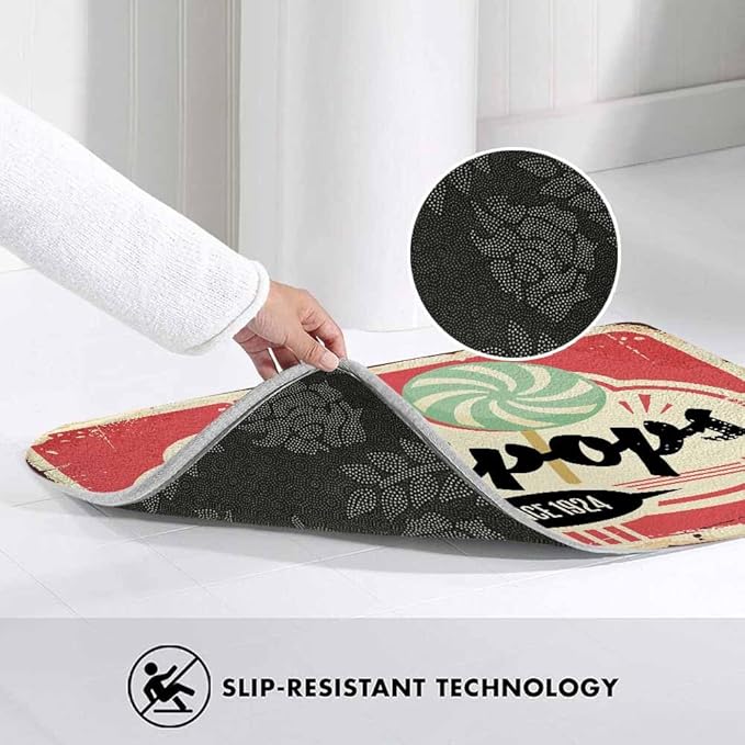 Candy Store Sign Bathroom Mat Rugs Microfiber Faux Cashmere Thick Plush Bath Mat Non-Slip Water Absorbent Bath Carpet for Bathtub Bathroom Floor Tub 20 x 30 Inch