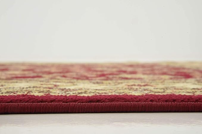 Unique Loom Voyage Collection Traditional Oriental Classic Intricate Design Area Rug (4' 0 x 4' 0 Square, Red/Gold)