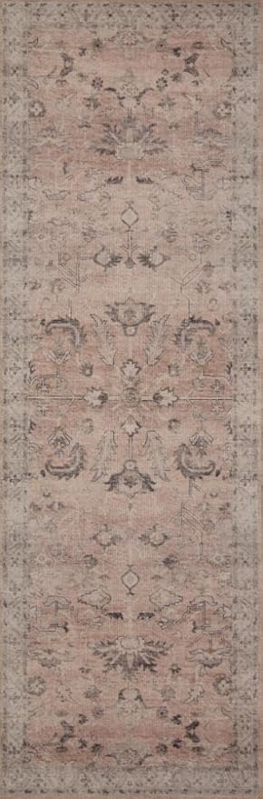 Loloi Hathaway Collection HTH-06 Blush/Multi 2'-3" x 3'-9", .25" Thick Accent Rug, Soft, Durable, Printed, Modern, Low Pile, Non-Shedding, Easy Clean, Living Room Rug