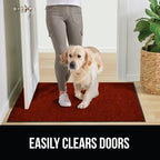 GORILLA GRIP Waterproof Traffic Guard Door Mat, 60x36, Heavy Duty Entryway Mats, Strong Rubber Back Commercial Utility Rugs for Office Hallway, Garage Floor and Home, Low Profile Carpet Runner, Red