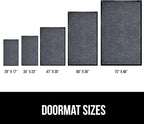 GORILLA GRIP Waterproof Traffic Guard Door Mat, 47x35, Heavy Duty Entryway Mats, Strong Rubber Back Commercial Utility Rugs for Office Hallway, Garage Floor and Home, Low Profile Carpet, Charcoal Gray