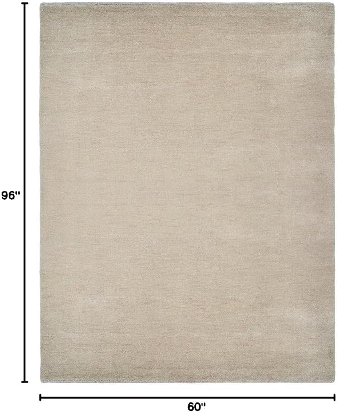 Hand Knotted Loom Wool ECO-Friendly Area Rugs - 5'x8', Rectangle, Purple Color, Solid Plain Design, High Pile Handmade Anti Skid Area Rugs for Living Room, Bed Room (L00111)