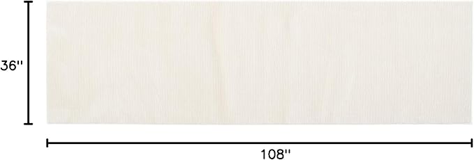 Revival Rugs Stripe 2'7"x9' Machine Washable Runner Rug for Hallway Entryway - 100% Recycled Oeko-TEX Certified, Medium Pile, Beige, Cream